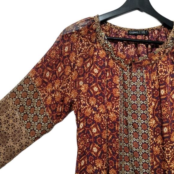 GYPSY 05 Silk Blend Boho Blouse S - Picture 4 of 10